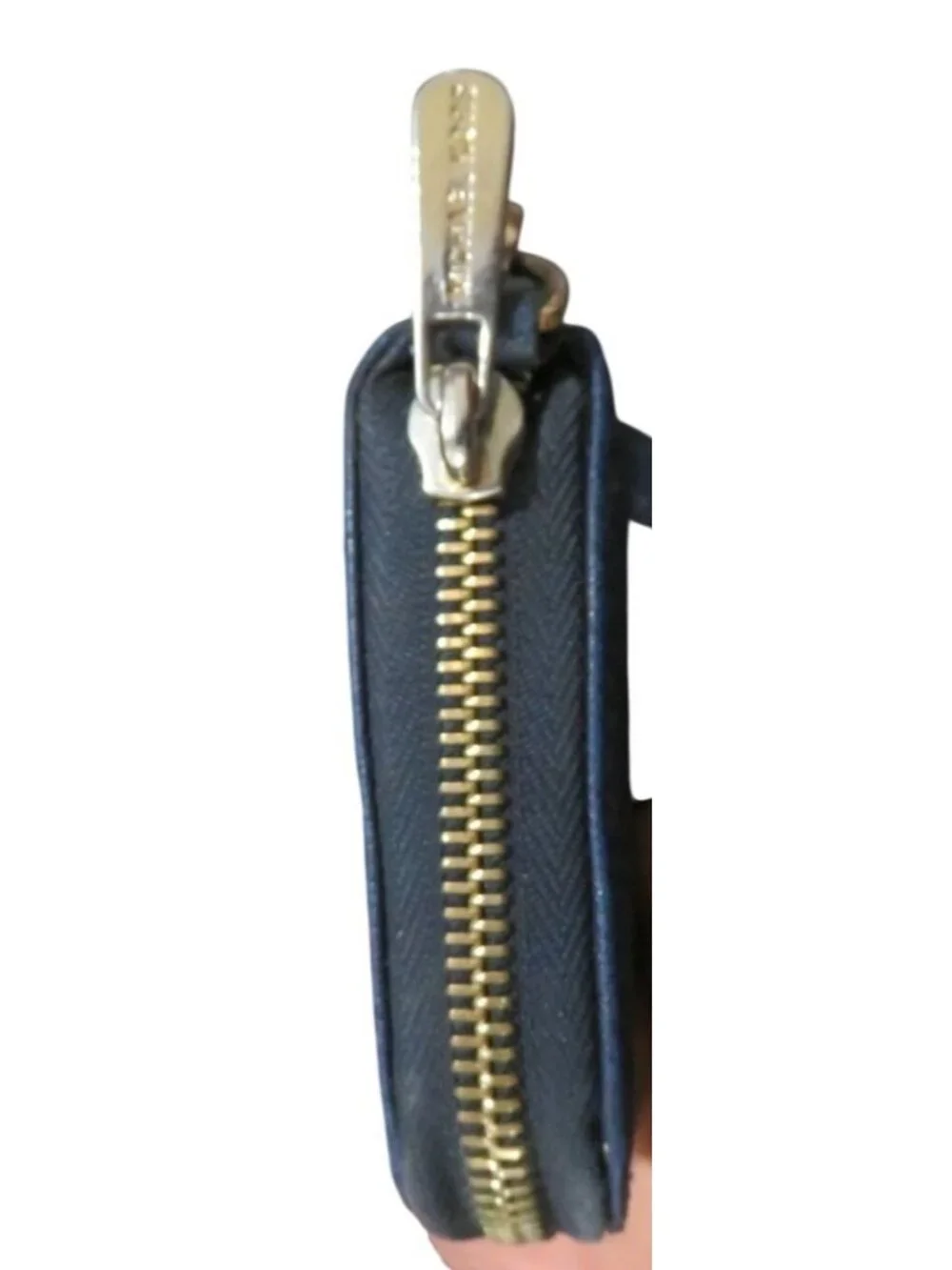 Michael Kors Blue Saffiano Leather Zip around wallet wristlet